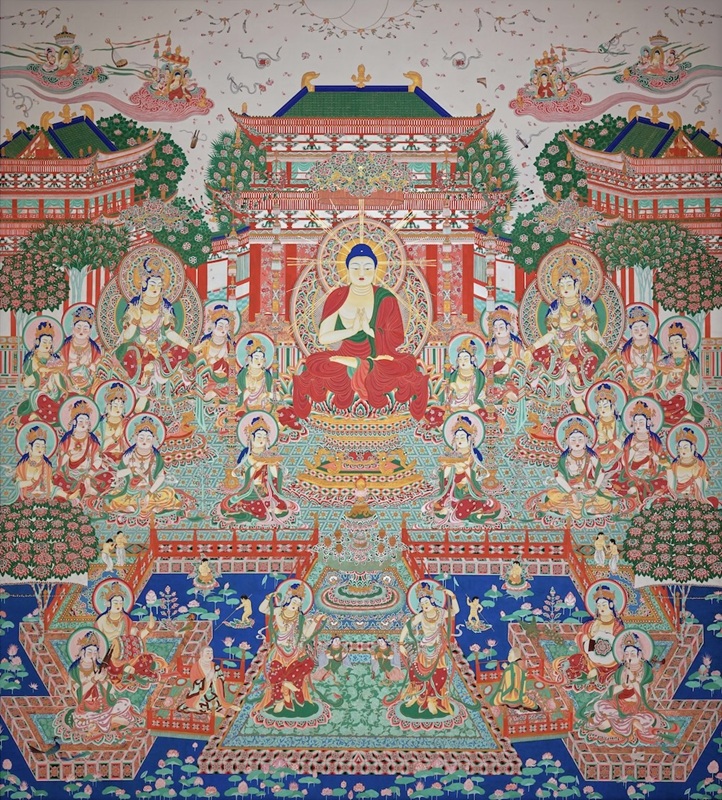 作品写真：元興寺蔵重要文化財《板絵智光曼荼羅》の想定復元模写