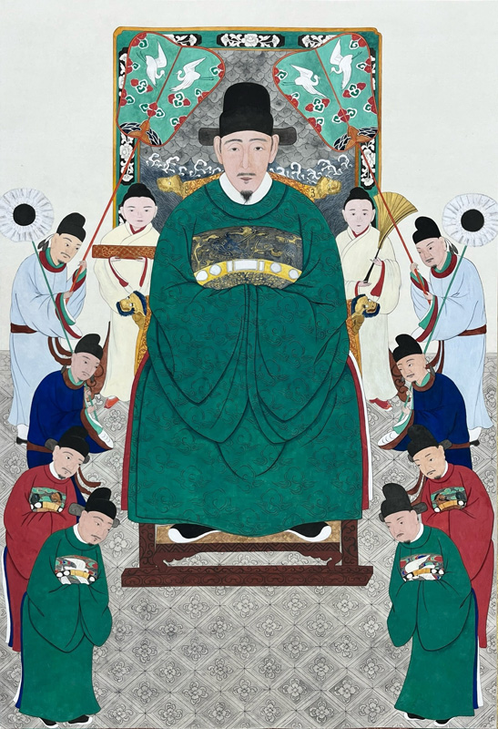 作品写真：《尚恭浦添王子朝良公御後絵》（原図）の想定復元模写